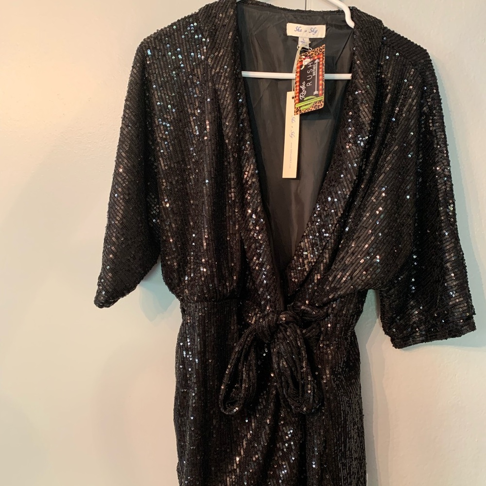 Black Sequence Romper